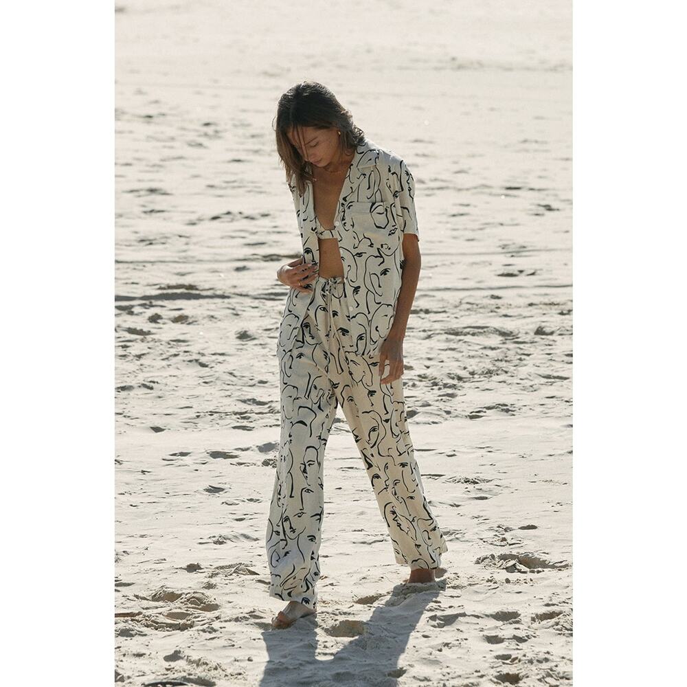 DISSH Abstract Print Straight Leg Jumpsuit